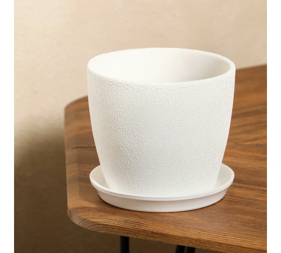 Горшок для цветов СИМАЛЕНД Осень, шёлк, белый, керамика, 2 л 2690324 1