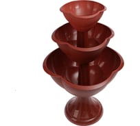 Пластиковая клумба-кашпо СИМАЛЕНД Водопад 3 секции, терракотовая 3721371