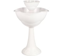 Пластиковая клумба-кашпо на высокой ножке СИМАЛЕНД 2 секции, белая 4345088