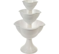 Пластиковая клумба-кашпо СИМАЛЕНД Водопад 3 секции, белая/мраморная 4288739