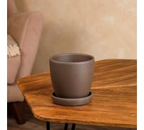 Горшок для цветов СИМАЛЕНД коричневый, керамика, 0.9 л 7837176