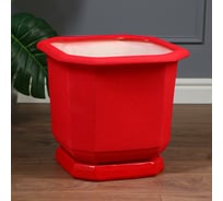 Горшок для цветов СИМАЛЕНД Квадрат 25 л, красный 5214564