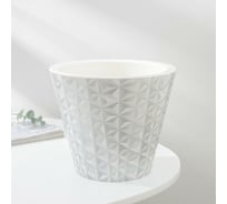 Кашпо со вставкой СИМАЛЕНД Грани, 3 л, белое, фольга 7521724