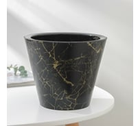 Кашпо со вставкой СИМАЛЕНД Декор, 3 л, черный мрамор 7521728