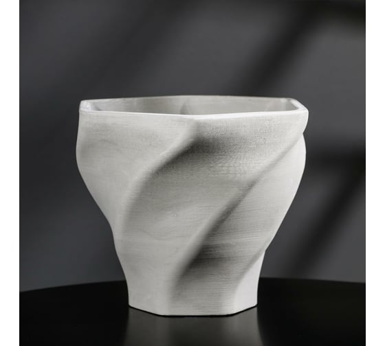 Винтовое кашпо из гипса СИМАЛЕНД Феерия серое, 15x14 см 5161873