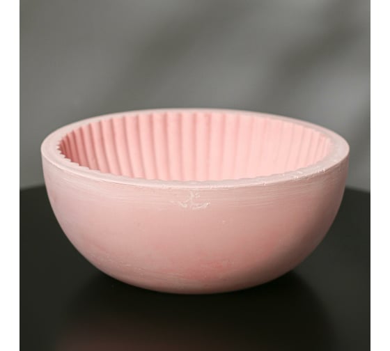 Круглое кашпо из гипса СИМАЛЕНД Эстетика розовое, 20x8.5 см 5161863