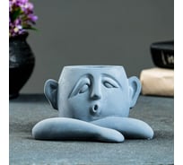 Кашпо-органайзер СИМАЛЕНД Полит серое, 8.5 см 7503628