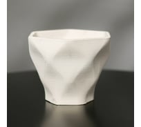 Кашпо-ромб СИМАЛЕНД Фантазия белое, 10.5x9 см 5161874