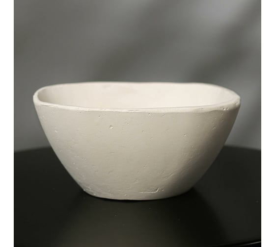 Квадратное кашпо из гипса СИМАЛЕНД Классика белое, 20x8.5 см 5161865
