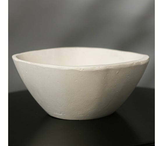 Квадратное кашпо из гипса СИМАЛЕНД Классика белое, 20x8.5 см 5161865