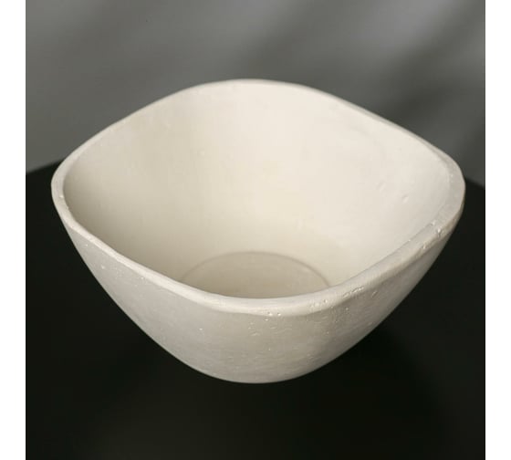 Квадратное кашпо из гипса СИМАЛЕНД Классика белое, 20x8.5 см 5161865