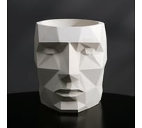 Полигональное кашпо СИМАЛЕНД Голова белое, 11x13 см 5270828