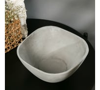 Квадратное кашпо из гипса СИМАЛЕНД Классика серое, 20x8.5 см 5161867