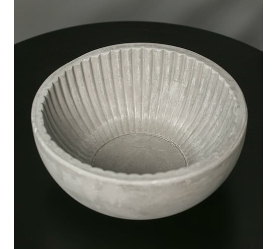 Круглое кашпо из гипса СИМАЛЕНД Эстетика серое, 20x8.5 см 5161864