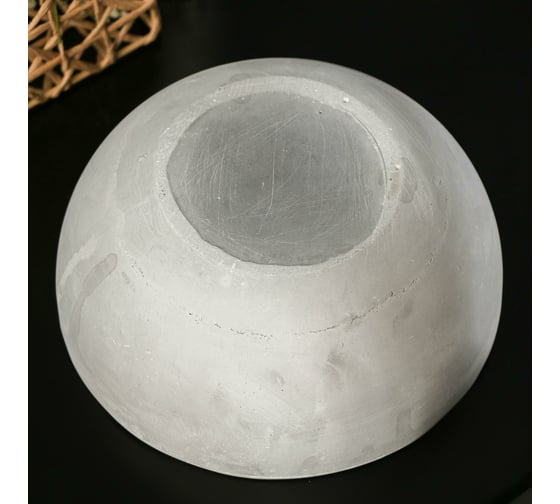 Круглое кашпо из гипса СИМАЛЕНД Эстетика серое, 20x8.5 см 5161864