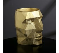 Полигональное кашпо СИМАЛЕНД Голова золото, 16x20 см 5376055