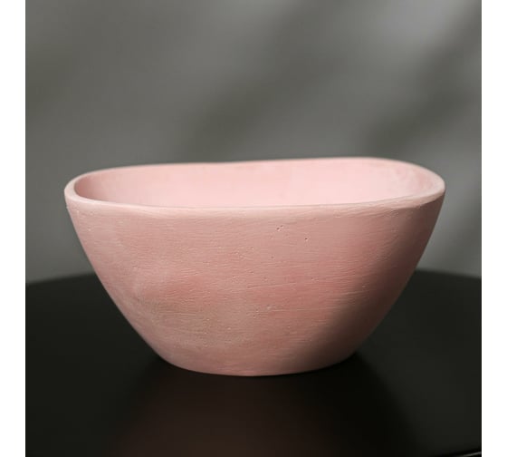 Квадратное кашпо из гипса СИМАЛЕНД Классика розовое, 20x8.5 см 5161866