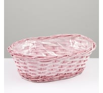 Плетёное кашпо СИМАЛЕНД 30x20x9.5 см, розовое 7530574