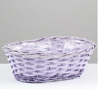 Плетёное кашпо СИМАЛЕНД 30x20x9.5 см, сиреневое 7530575