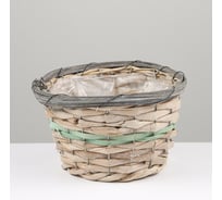 Плетёное кашпо СИМАЛЕНД 21x21x12, светло-серое 7530527