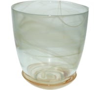 Горшок с поддоном Никольский завод светотехнического стекла Шифон №4 бежевый, 155х170 мм 011547