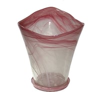 Горшок с поддоном Никольский завод светотехнического стекла Кристина Шифон розовый, 19х16 см 028585