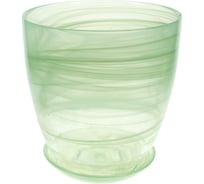 Горшок с поддоном Никольский завод светотехнического стекла Шифон №4 зеленый, 155х170 мм 011548