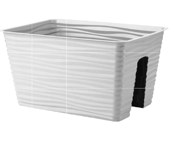 Кашпо с креплением на перила FormPlastic SAHARA 4460-011 40х27х21 см, 13.2 л, белое 065619
