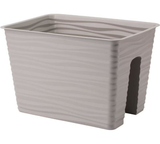 Кашпо с креплением на перила FormPlastic SAHARA 4450-051 27х27х21 см, 8 л, жемчужно-коричневое 065617 1