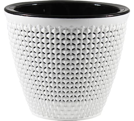 Кашпо bmc Ротанг белый/чёрный, 15.5х17 см, 1.6 л КШ6474 057620