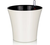 Цветочный горшок с автополивом АКИБИ КОМФОРТ 2.5 л, кремовый мрамор ПИ-24-14ТХ