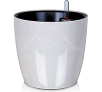 Цветочный горшок с автополивом АКИБИ КОМФОРТ 3.5 л, кремовый мрамор ПИ-25-5ТХ