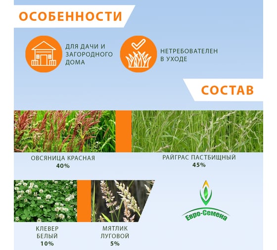 Семена газонной травы Абсолют Грин Газон для ленивых 10 кг 740 4627129770957