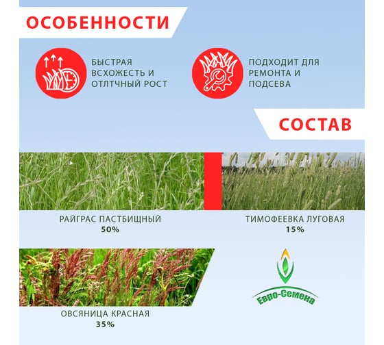 Семена газонной травы Абсолют Грин Быстрый газон 1 кг 704 4627129770742