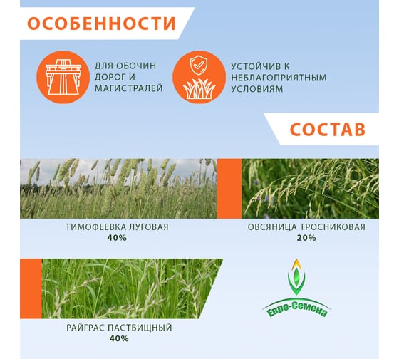 Семена газонной травы Абсолют Грин Придорожная 10 кг 743 4627129771008