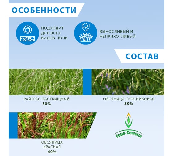 Семена газонной травы Абсолют Грин Евро-Парк 1 кг 724 4627129770773
