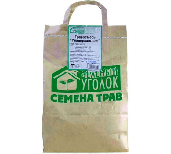 Семена газона Зеленый уголок Травосмесь Универсальная Стандарт 1 кг 20685 1