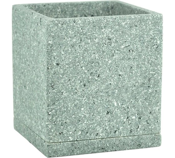 Цветочный горшок Сады Аурики NK12 1 серый, кубик, композитный материал, 12х12х13 см 066308 1
