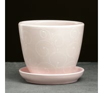 Цветочный горшок с подставкой СИМАЛЕНД Жемчуг 1 л 164797