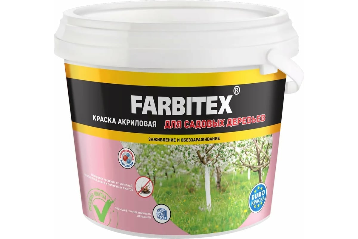 Краска для садовых деревьев Farbitex 3 кг 4300007083 - выгодная цена ...