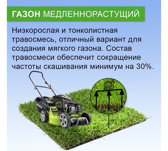 Семена газона Зри в корень Медленнорастущий 10 кг 4650243008842