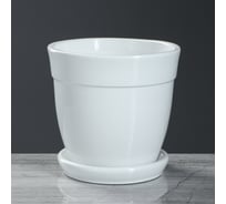 Горшок для цветов СИМАЛЕНД Глория глянец, белый, керамика, 2 л 2916909
