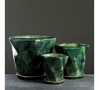 Набор горшков СИМАЛЕНД Рубин 3 шт., зеленый, 25x33 см, 20x25 см, 16x17 см 7547502