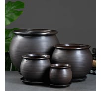 Набор горшков СИМАЛЕНД Венге 11 л, 4.9 л, 1.8 л, 0.65 л 7915965