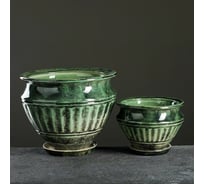 Набор горшков СИМАЛЕНД Волна зеленый, 7.6 л, 2.2 л 7547522