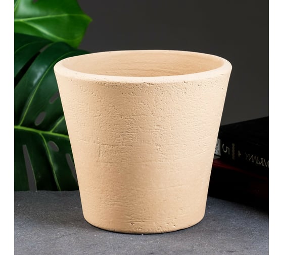 Горшок цветочный СИМАЛЕНД Воронка малая бетон, терракот, 1.8 л 5113787 1