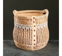 Кашпо СИМАЛЕНД Корзина с цветами, кружево, 5.5 л 7486990