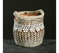 Кашпо СИМАЛЕНД Корзина низкая, бирюзовое, 0.8 л 7486980