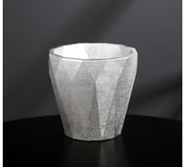 Кашпо из гипса СИМАЛЕНД Полигональ серебряное, 10.5x11 см 5359657