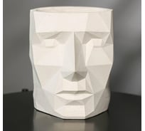 Полигональное кашпо из гипса СИМАЛЕНД Голова белое, 16x20 см 5161880